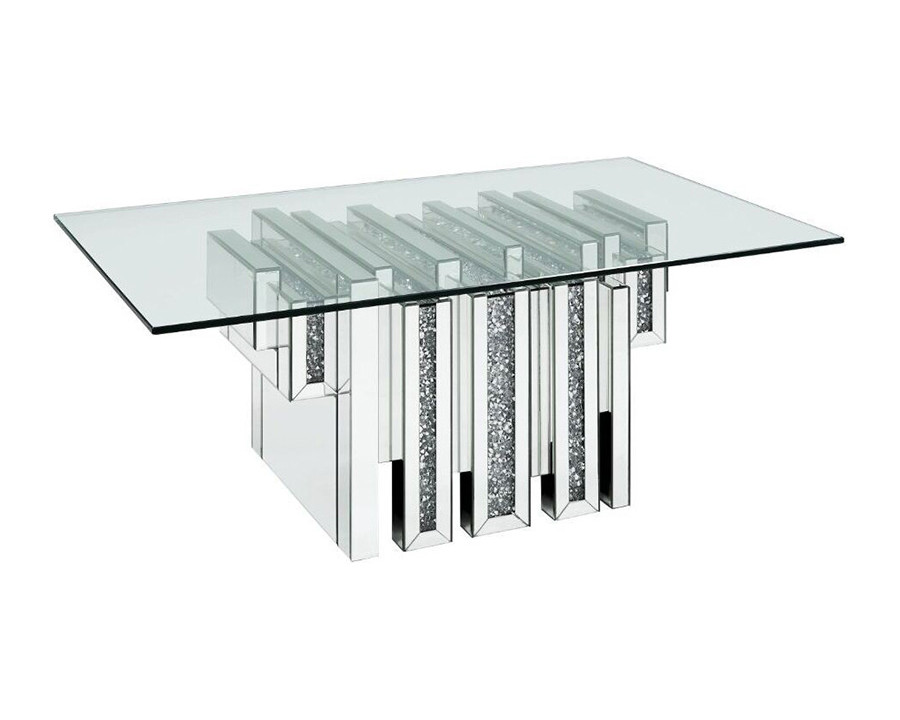 ACME - Noralie Coffee Table in Mirrored/Faux Diamonds (88000)