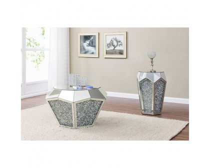 ACME - Noralie Coffee Table in Mirrored/Faux Diamonds (88005)