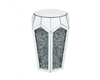 ACME - Noralie End Table in Mirrored/Faux Diamonds (88007)