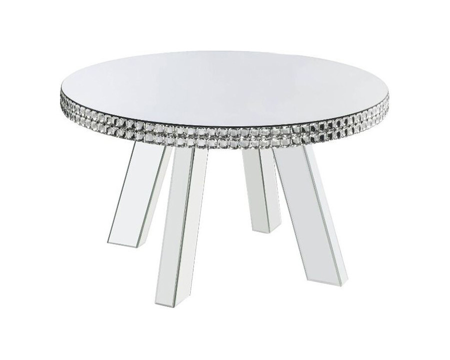 ACME - Lotus Coffee Table in Mirrored/Faux Ice Cube Crystals (88010)