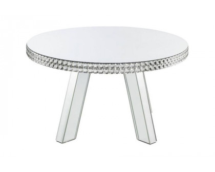 ACME - Lotus Coffee Table in Mirrored/Faux Ice Cube Crystals (88010)