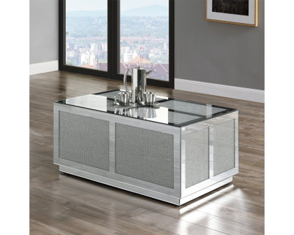 ACME - Noralie Coffee Table in Mirrored/Faux Diamonds (88015)