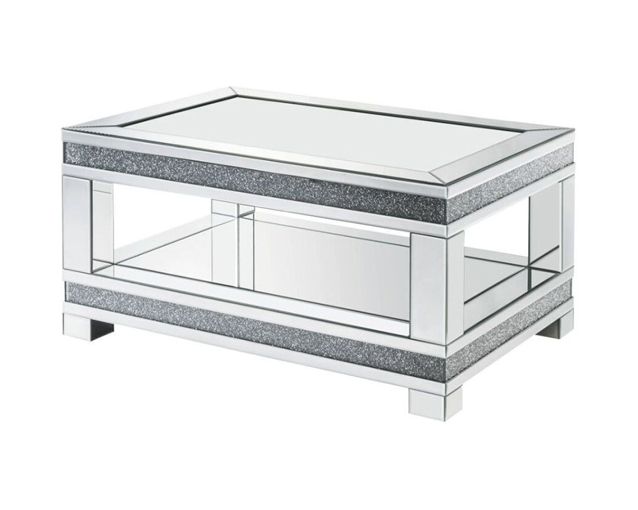 ACME - Noralie Coffee Table in Mirrored/Faux Diamonds (88020)