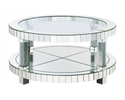 ACME - Noralie Coffee Table in Mirrored/Faux Diamonds (88025)