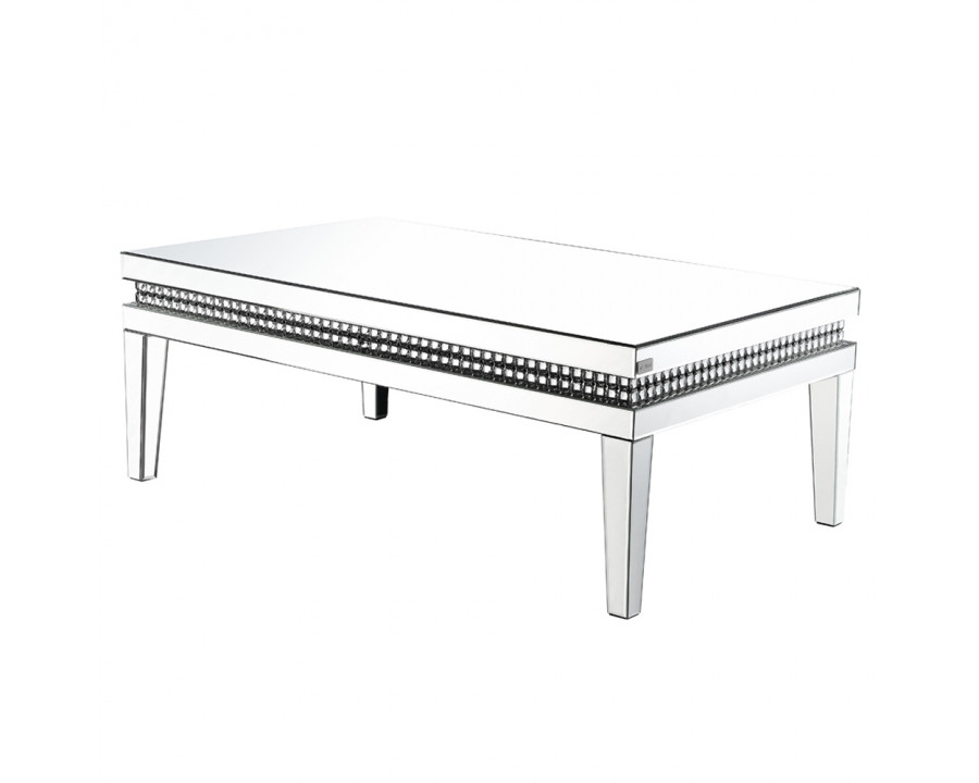 ACME - Lotus Coffee Table in Mirrored/Faux Ice Cube Crystals (88050)