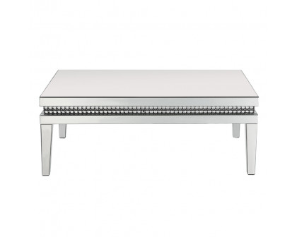 ACME - Lotus Coffee Table in Mirrored/Faux Ice Cube Crystals (88050)