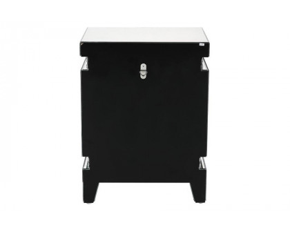 ACME - Lotus Accent Table in Mirrored/Faux Ice Cube Crystals