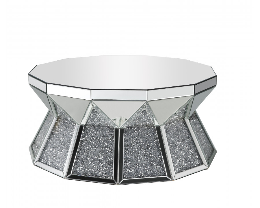 ACME - Noralie Coffee Table in Mirrored/Faux Diamonds (88060)