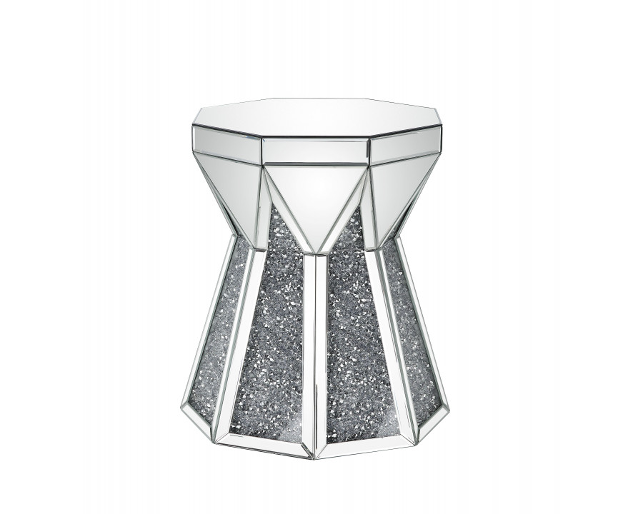 ACME - Noralie End Table in Mirrored/Faux Diamonds (88062)