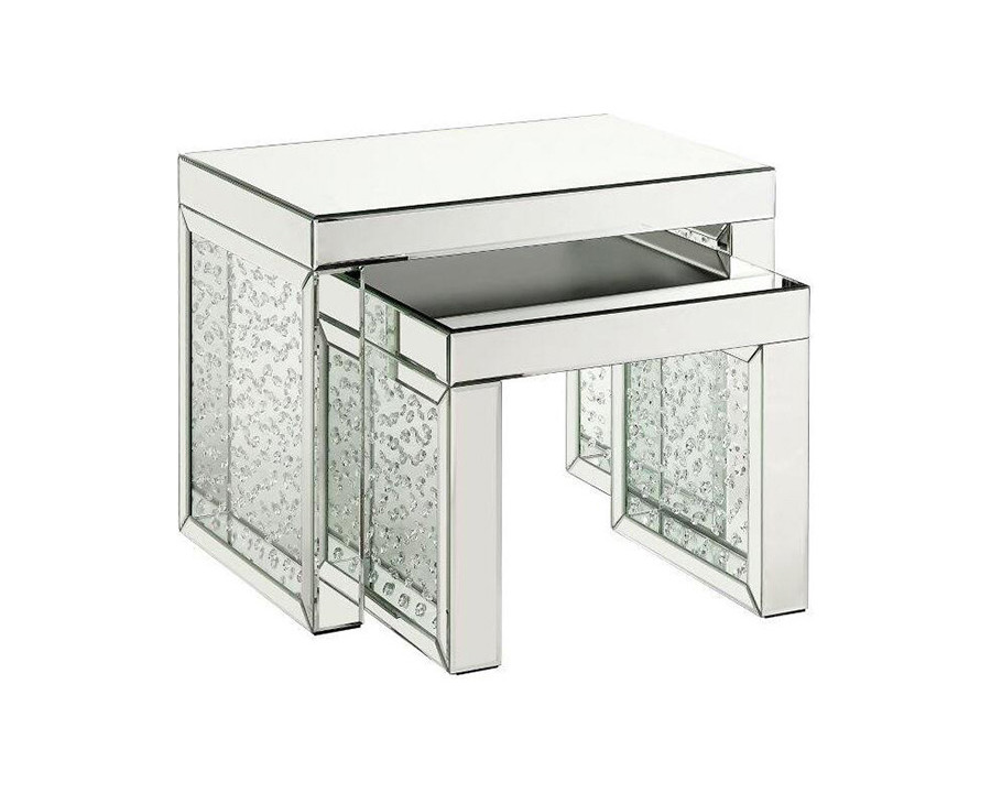 ACME - Nysa Accent Table in Mirrored/Faux Crystals Inlay (88065)