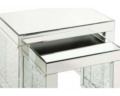 ACME - Nysa Accent Table in Mirrored/Faux Crystals Inlay (88065)