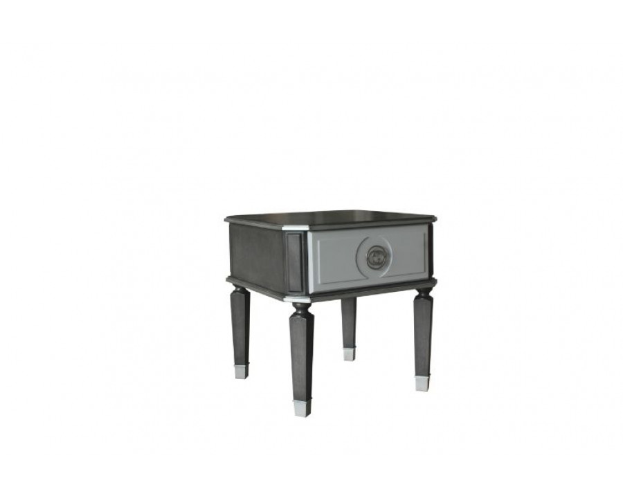 ACME - House Beatrice End Table in Charcoal/Light Gray