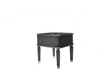 ACME - House Beatrice End Table in Charcoal/Light Gray