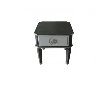 ACME - House Beatrice End Table in Charcoal/Light Gray