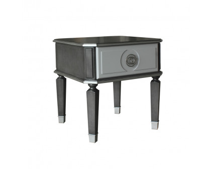 ACME - House Beatrice End Table in Charcoal/Light Gray