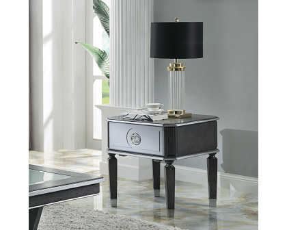 ACME - House Beatrice End Table in Charcoal/Light Gray