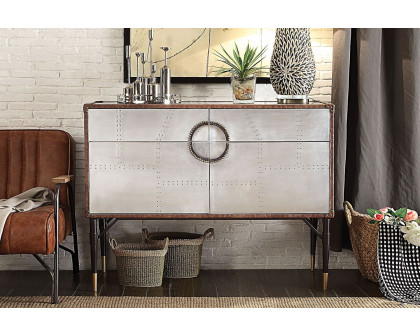 ACME - Brancaster Console Cabinet in Aluminum