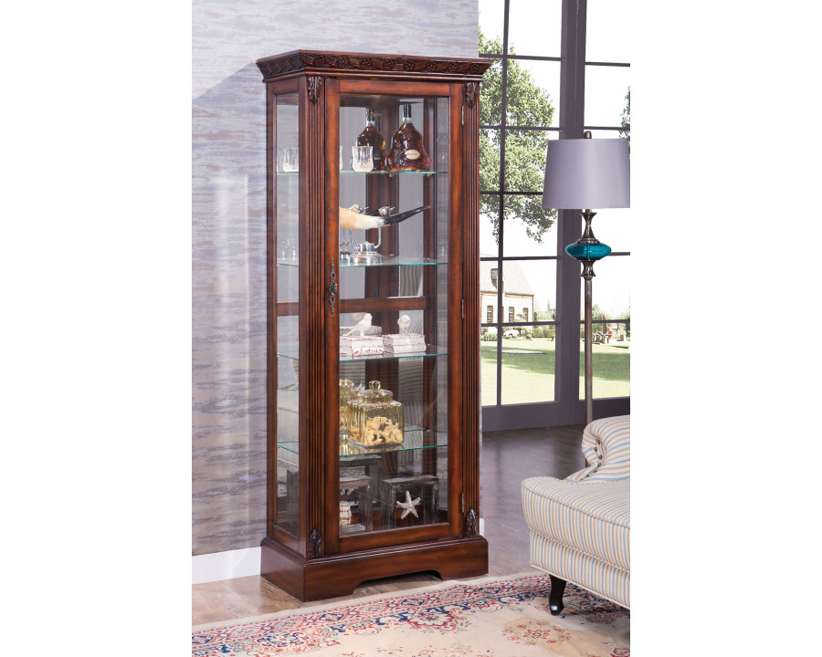 ACME - Addy Curio Cabinet in Cherry