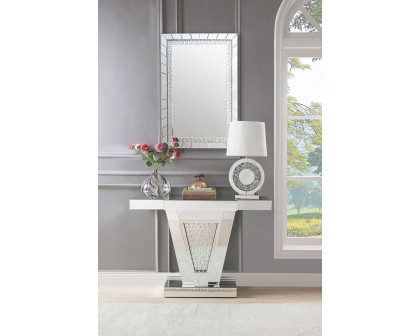 ACME - Nysa Console Table in Mirrored/Faux Crystals (90064)