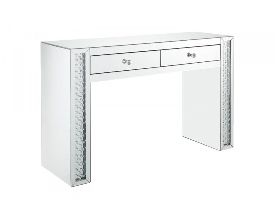 ACME - Nysa Vanity Desk in Mirrored/Faux Crystals (90157)