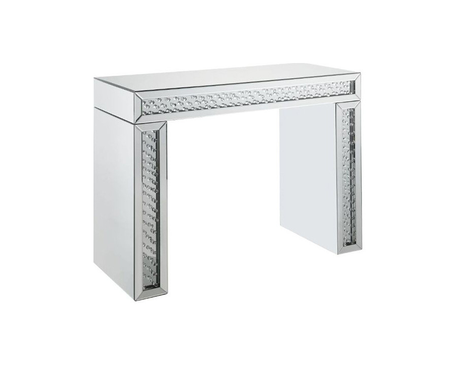 ACME - Nysa Vanity Desk in Mirrored/Faux Crystals (90159)