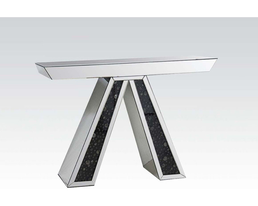 ACME - Nysa Console Table in Mirrored/Faux Crystals (90250)