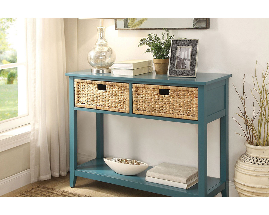 ACME Flavius Console Table - Teal, 2 Drawer