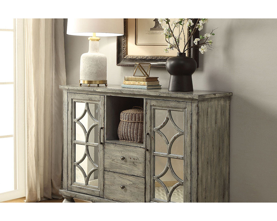 ACME Velika Weathered Gray Console Table - 2 Drawer