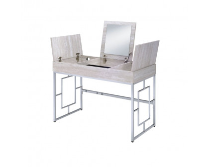 ACME Saffron Vanity Desk - Natural and Chrome