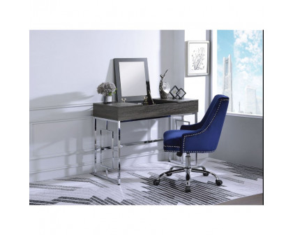 ACME Saffron Vanity Desk - Black Oak and Chrome