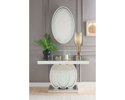 ACME - Nysa Console Table in Mirrored/Faux Crystals (90320)