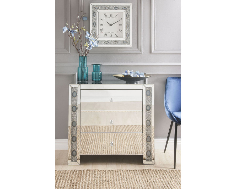 ACME - Sonia Console Cabinet in Mirrored/Faux Agate