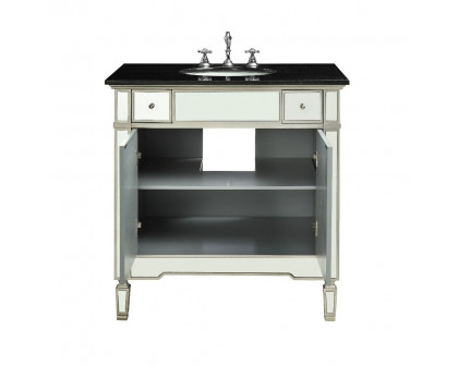 ACME Atrian Sink Cabinet - Black Marble/Mirrrored