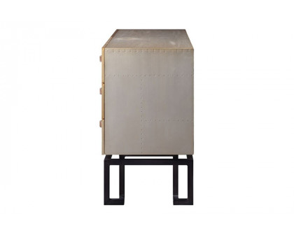 ACME - Jennavieve Console Cabinet in Gold Aluminum