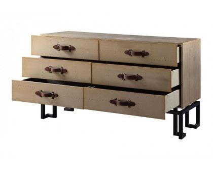 ACME - Jennavieve Console Cabinet in Gold Aluminum