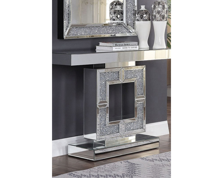 ACME - Noralie Console Table in Mirrored/Faux Diamonds (90450)