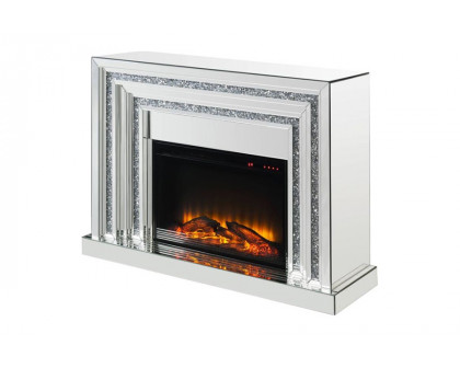 ACME - Noralie Fireplace in Mirrored/Faux Diamonds (90523)