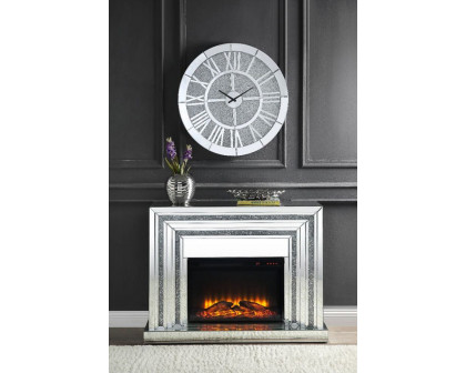 ACME - Noralie Fireplace in Mirrored/Faux Diamonds (90523)