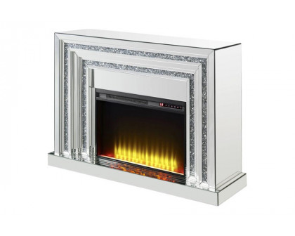 ACME - Noralie Fireplace in Mirrored/Faux Diamonds (90523)