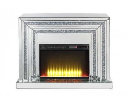 ACME - Noralie Fireplace in Mirrored/Faux Diamonds (90523)