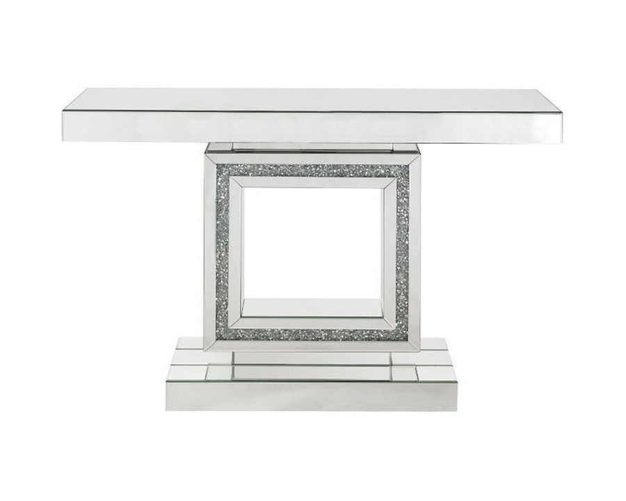 ACME - Noralie Console Table in Mirrored/Faux Diamonds (90620)