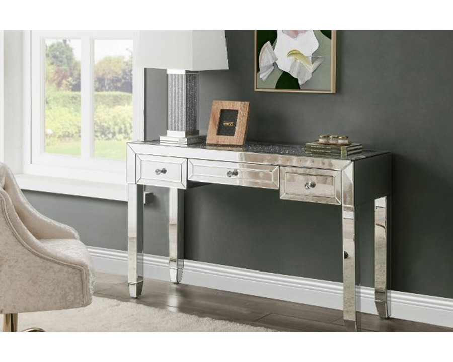 ACME - Noralie Writing Desk in Mirrored/Faux Diamonds (90673)