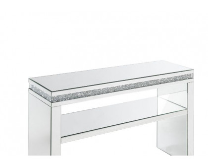 ACME - Noralie Sofa Table in Mirrored/Faux Diamonds (90675)