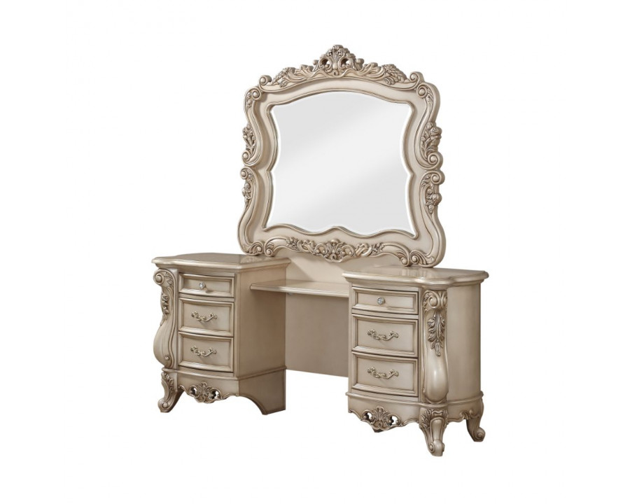 ACME - Gorsedd Vanity Desk in Golden Ivory