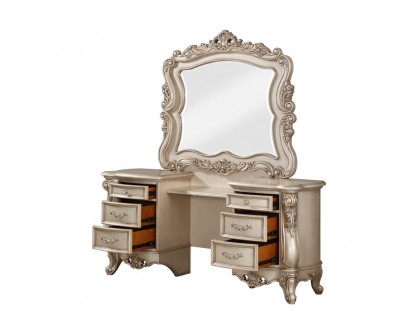 ACME - Gorsedd Vanity Desk in Golden Ivory