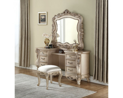 ACME - Gorsedd Vanity Desk in Golden Ivory