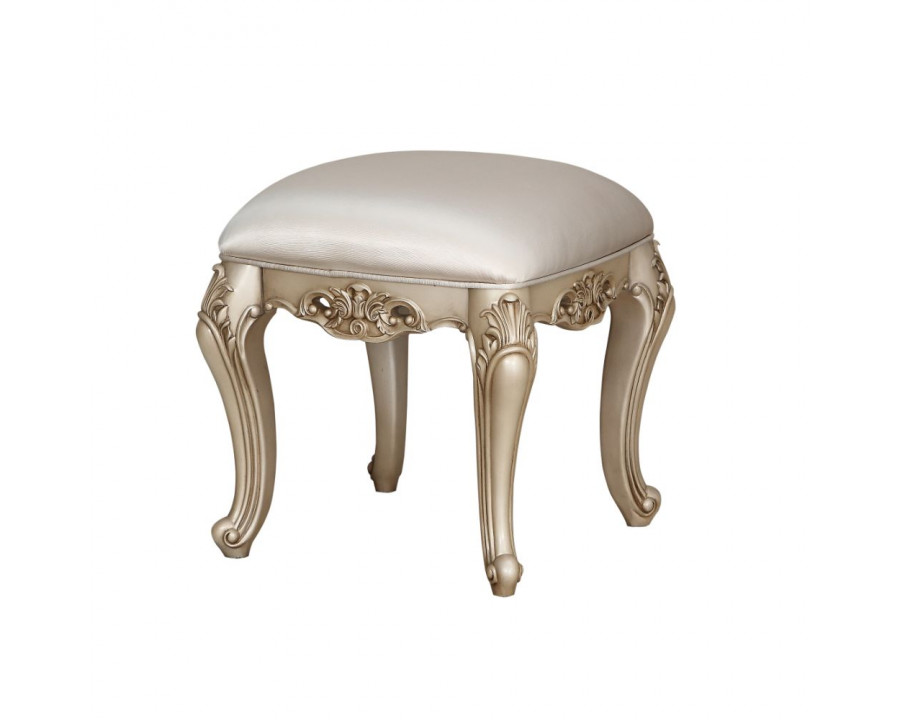 ACME - Gorsedd Vanity Stool in Golden Ivory