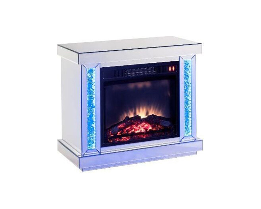 ACME - Noralie Fireplace in Mirrored/Faux Diamonds (90864)