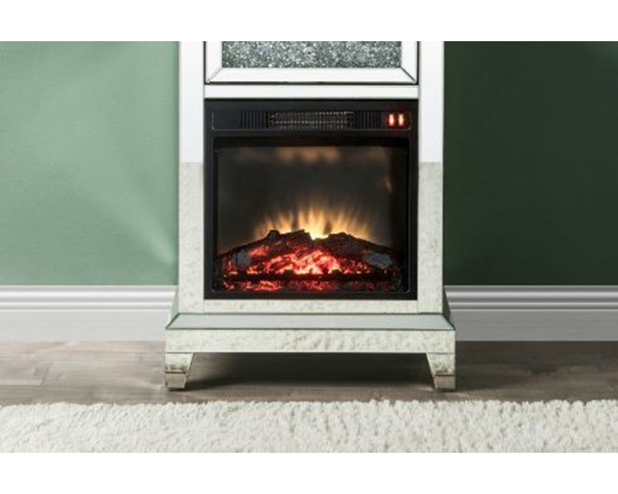 ACME - Noralie Fireplace in Mirrored/Faux Diamonds (90866)