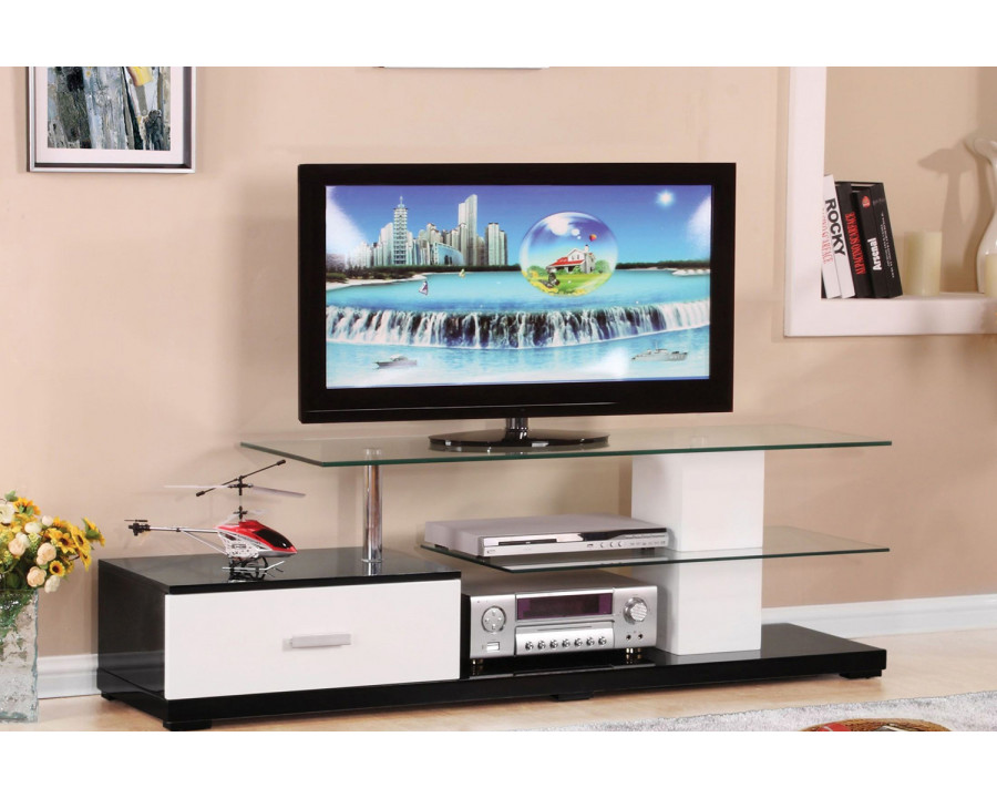 ACME - Ivana TV Stand in White/Black